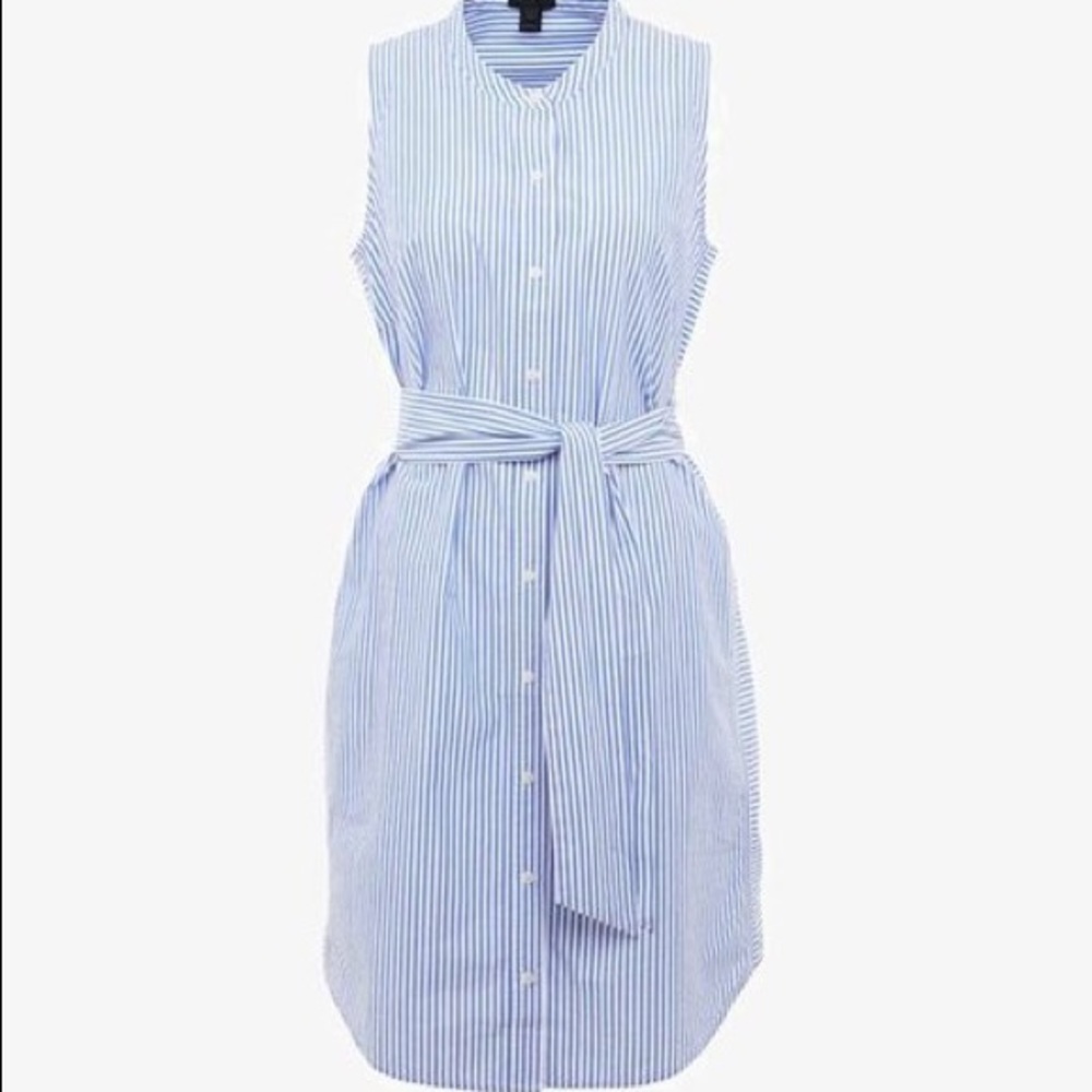 J. Crew Blue and White Striped Dress